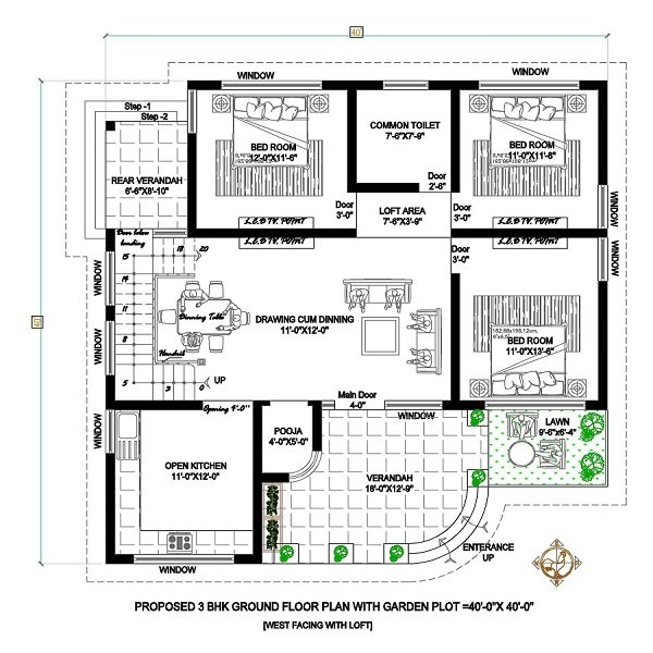 Free Indian House Floor Plans And Designs Floor Roma - 380 SQ FT House Plans Indian Style