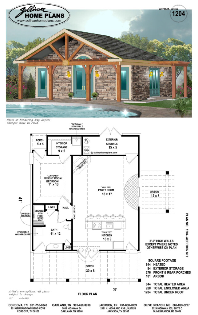 Free Small Pool House Plans With Low Cost Home Decorating Ideas - 1000 SQ FT House Plans With Swimming Pool