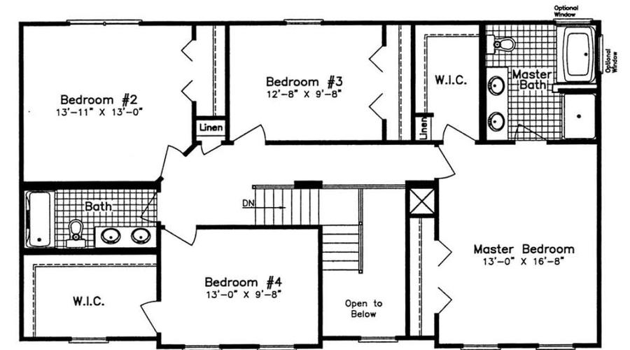 Griffin NNA 2600 Square Foot Two Story Floor Plan - 2600 SQ FT Two Story House Plans