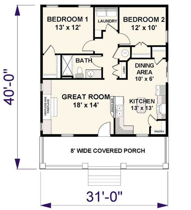 Guest House Floor Plans 2 Bedroom How To Design The Perfect Home Away  - 2 Bedroom Guest House Plan Laundry Room 900 SQ FT