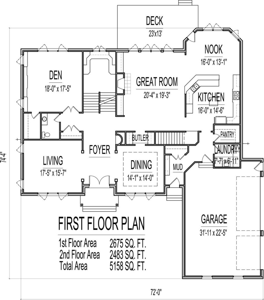 Home Design 5000 Square Feet Home Ideas Pro - 5 000 SQ FT Bungalow House Plans