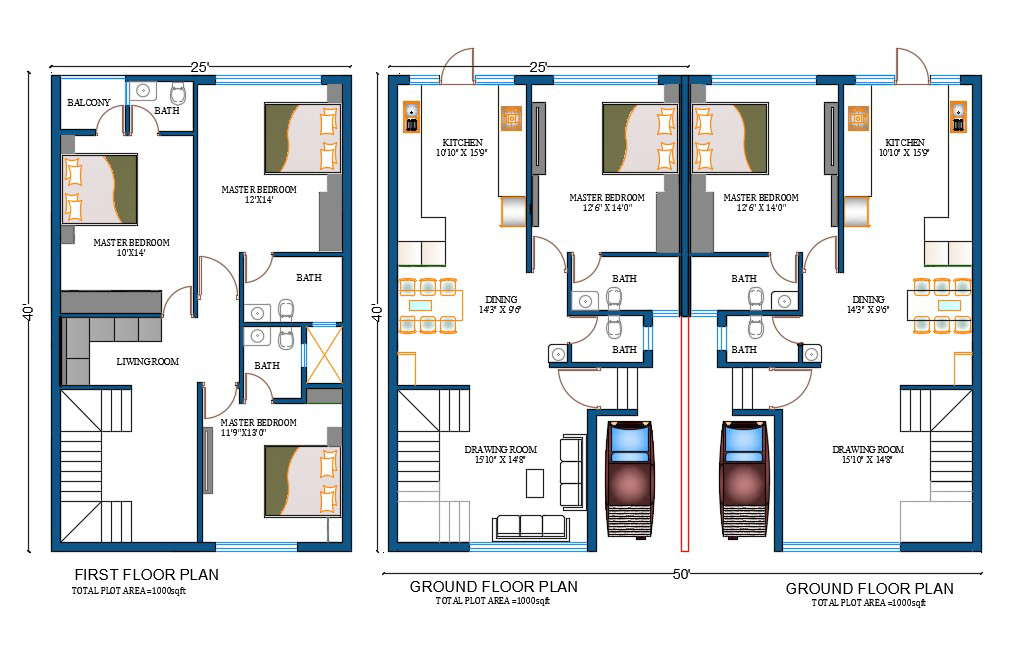 Home Design Plans For 1000 Sq Ft - 1000 SQ FT House Open Floor Plan