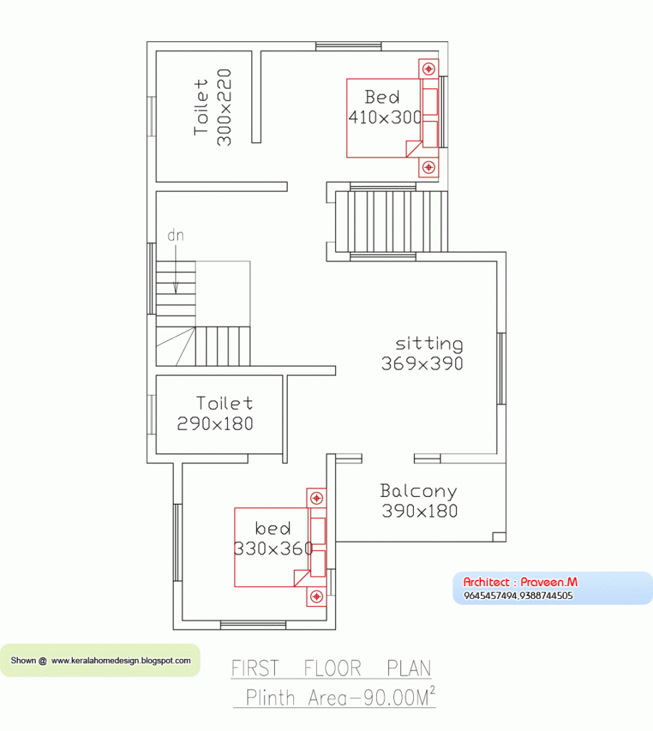 Home Plan And Elevation 2013 Sq Ft KeRaLa HoMe - 2013 SQ FT House Plan