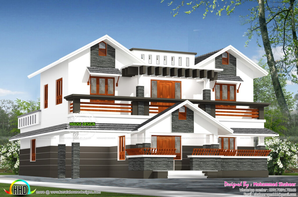 Homes design 2300 Sq ft Mix Roof House Plan - 2300 To 2500 SQ FT House Plans