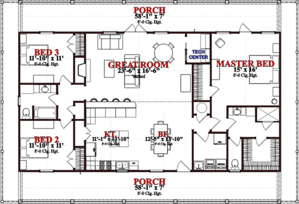 House Plan 1070 00117 Ranch Plan 1 800 Square Feet 3 Bedrooms 2  - 3 Bedroom 1070 SQ FT House Plans