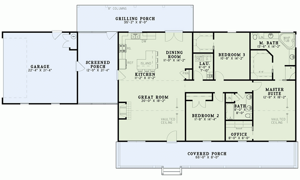 House Plan 82350 FamilyHomePlans - 1800 SQ FT T-Shaped House Plans