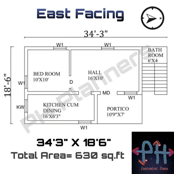 HOUSE PLAN DESIGN For 630 Sq ft In EAST Facing Home Design Plans Small House Front Design  - 630 SQ FT House Plan