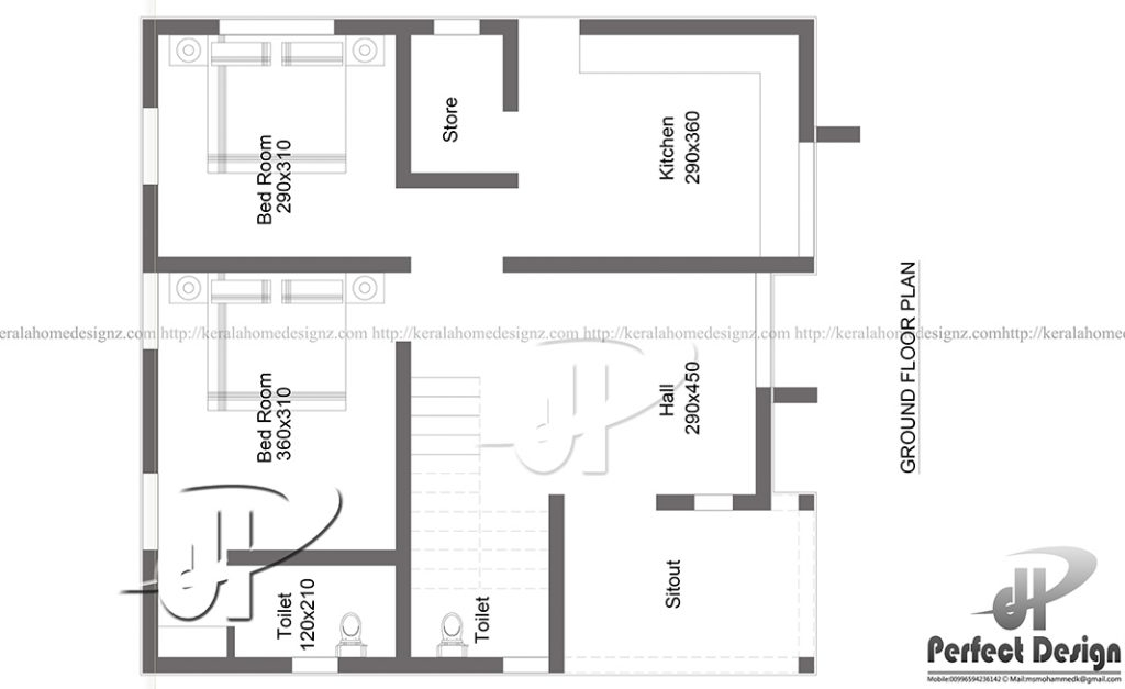 Indian Style House Plan 700 Square Feet Everyone Will Like Acha Homes - 700 SQ FT House Plans Indian Style 3D