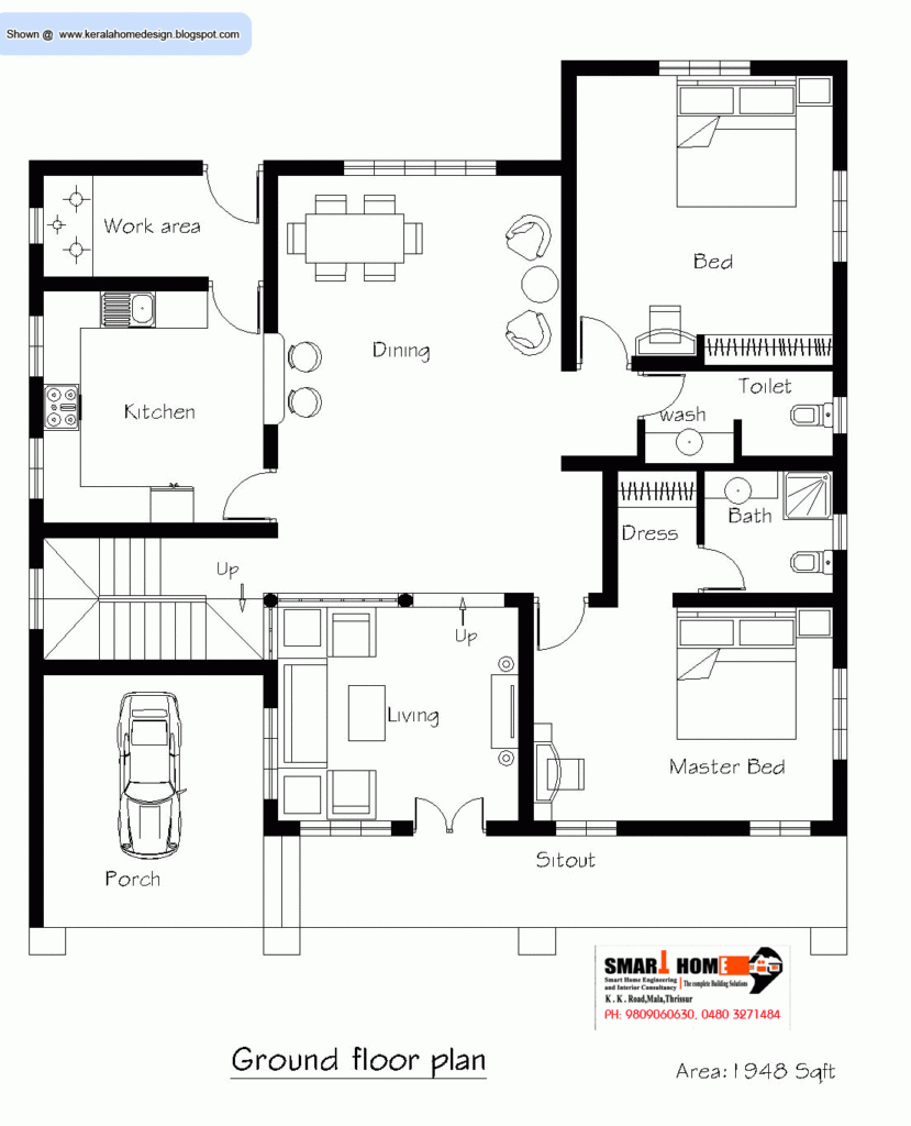 Kerala Home Plan Kerala Villa Plan And Elevation November 2024 House  - 100 SQ FT House Plans In Kerala