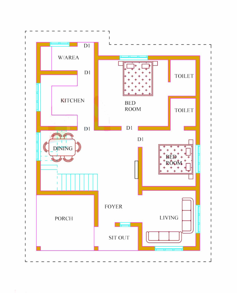 Kerala House Plans With Estimate 20 Lakhs 1500 Sq ft - 1500 SQ FT House Plans Kerala Style