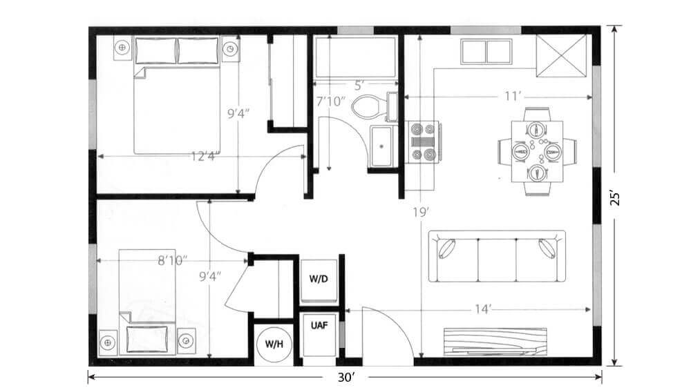 Lotus 750 TinyHouseMe - 750 SQ FT Tiny House Plan