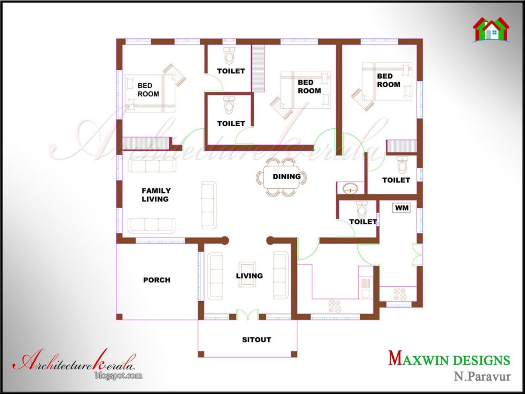 Low Cost 4 Bedroom House Plan Kerala Psoriasisguru - 1000 SQ FT House Plans 4 Bedroom Kerala Style