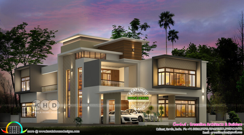 Luxury Ultra Modern Home 6000 Sq ft Kerala Home Design And Floor  - 6 000 SQ FT House Plans