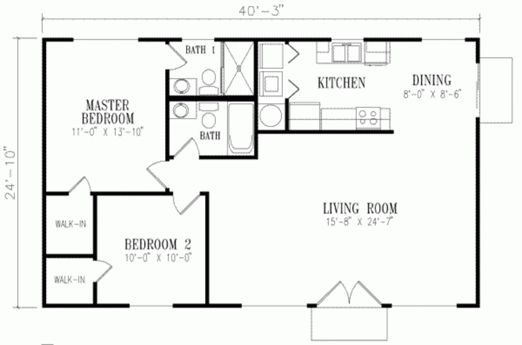 Mediterranean Style House Plan 2 Beds 2 Baths 1000 Sq Ft Plan 1 140  - Guest House Plans 1000 SQ FT