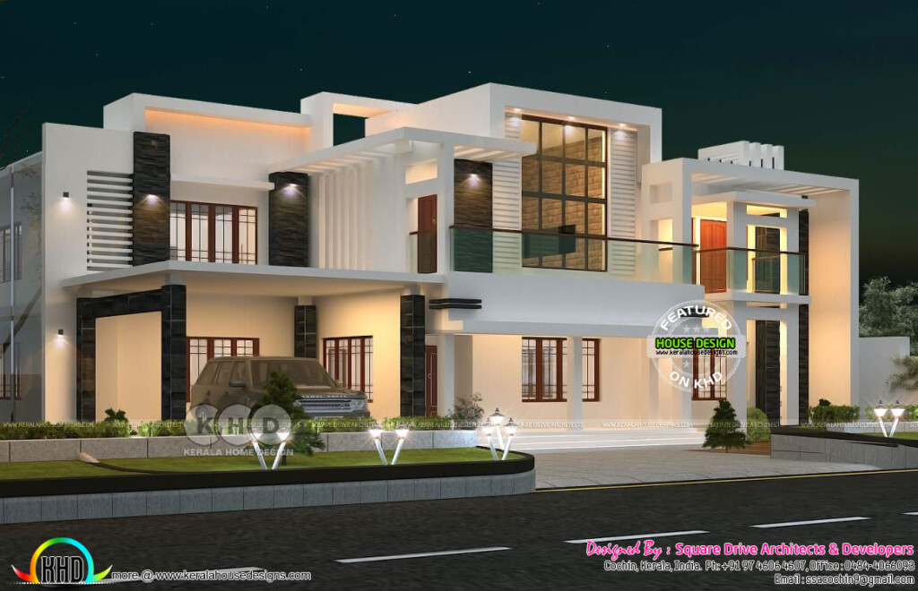 Modern 5 Bedroom 3800 Square Feet House Kerala Home Design And Floor  - 3800 SQ FT House Plans