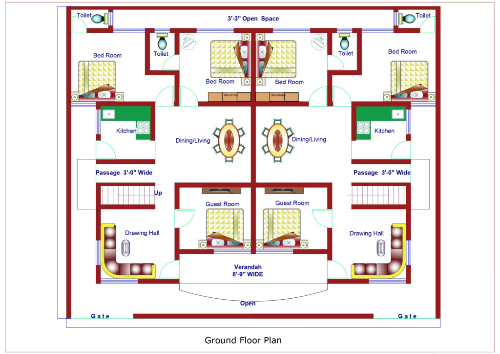 Modern Single Floor House Plan In India 3000 Sqft Nuvo Nirmaan - Single Story House Plans 3000 SQ FT