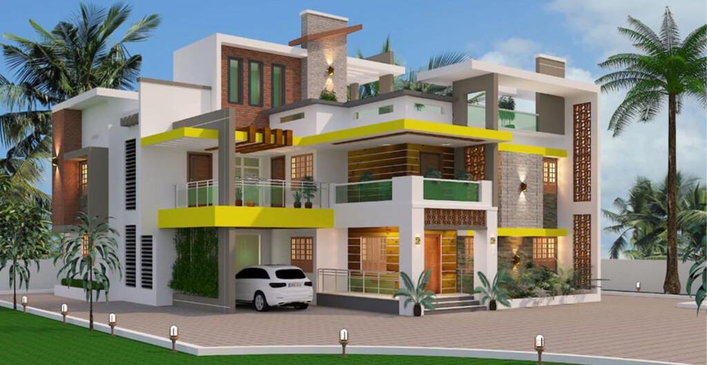 Modern Style Home Design And Plan For 3000 Square Feet Duplex House  - Modern House Plan 3000 SQ FT