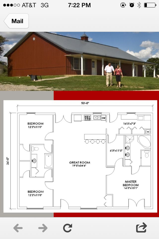 Morton House Plan 1800 Sq Ft Loving The Simplicity Bathroom Entrance  - 1800 SQ FT Metal Building House Plans