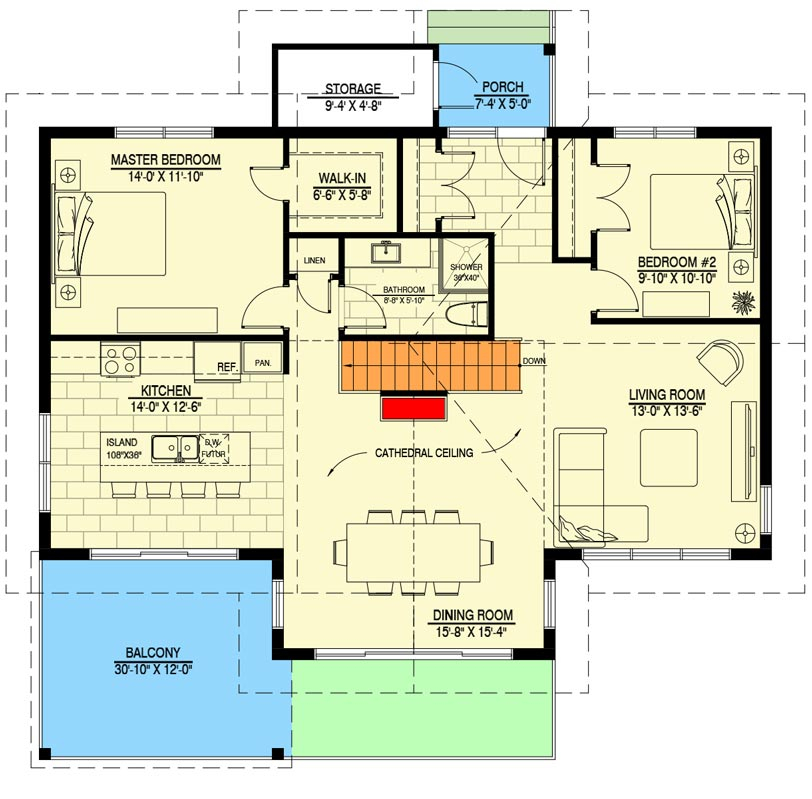 New American Country House Plan With Optional Basement 1245 Sq Ft  - 1245 SQ FT House Plans