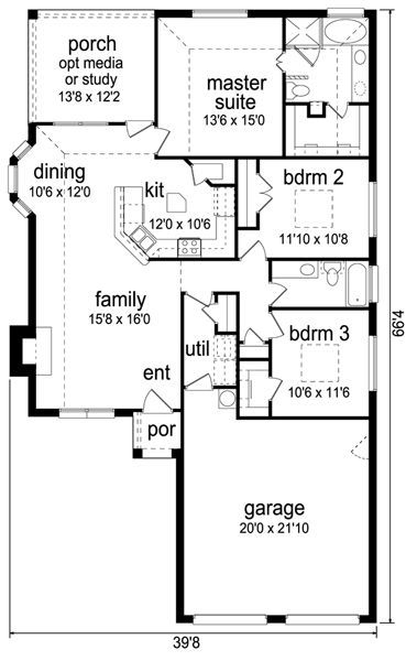 One Story House Plans 1500 Square Feet 2 Bedroom 1500 Sq Ft House  - 1500 SQ FT One Story House Plans