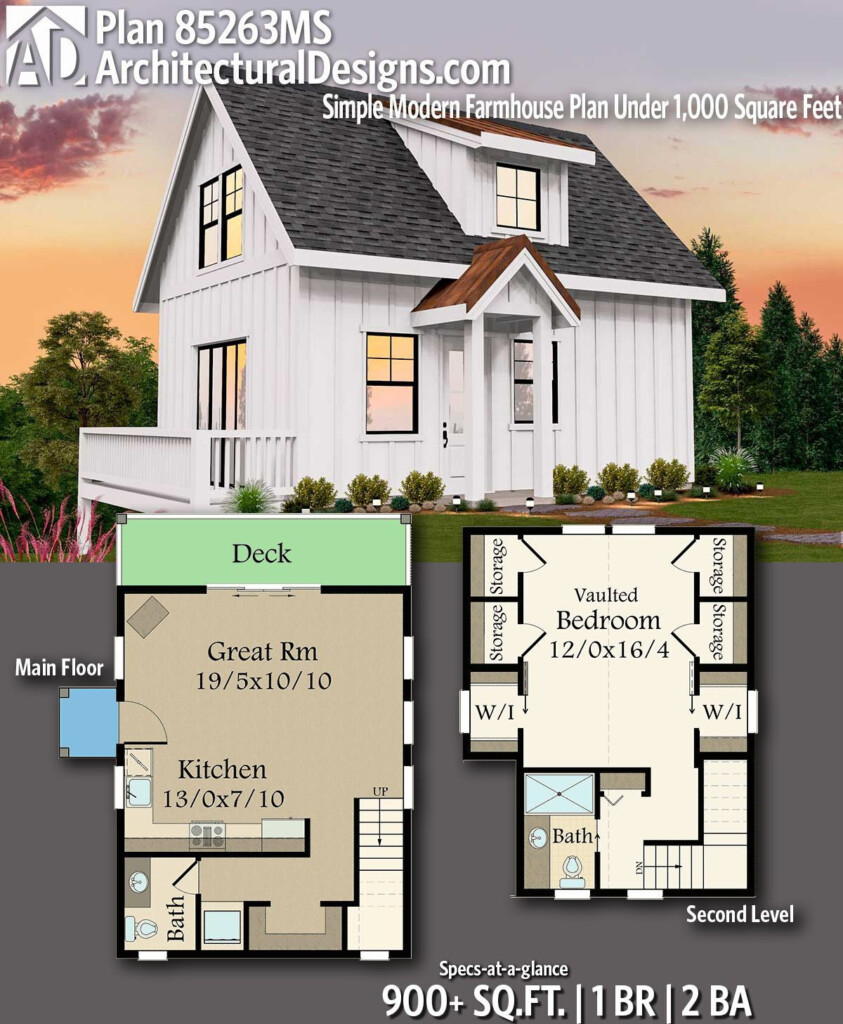 Pin On Tiny House Plans - 1 Bedroom 900 SQ FT House Plans