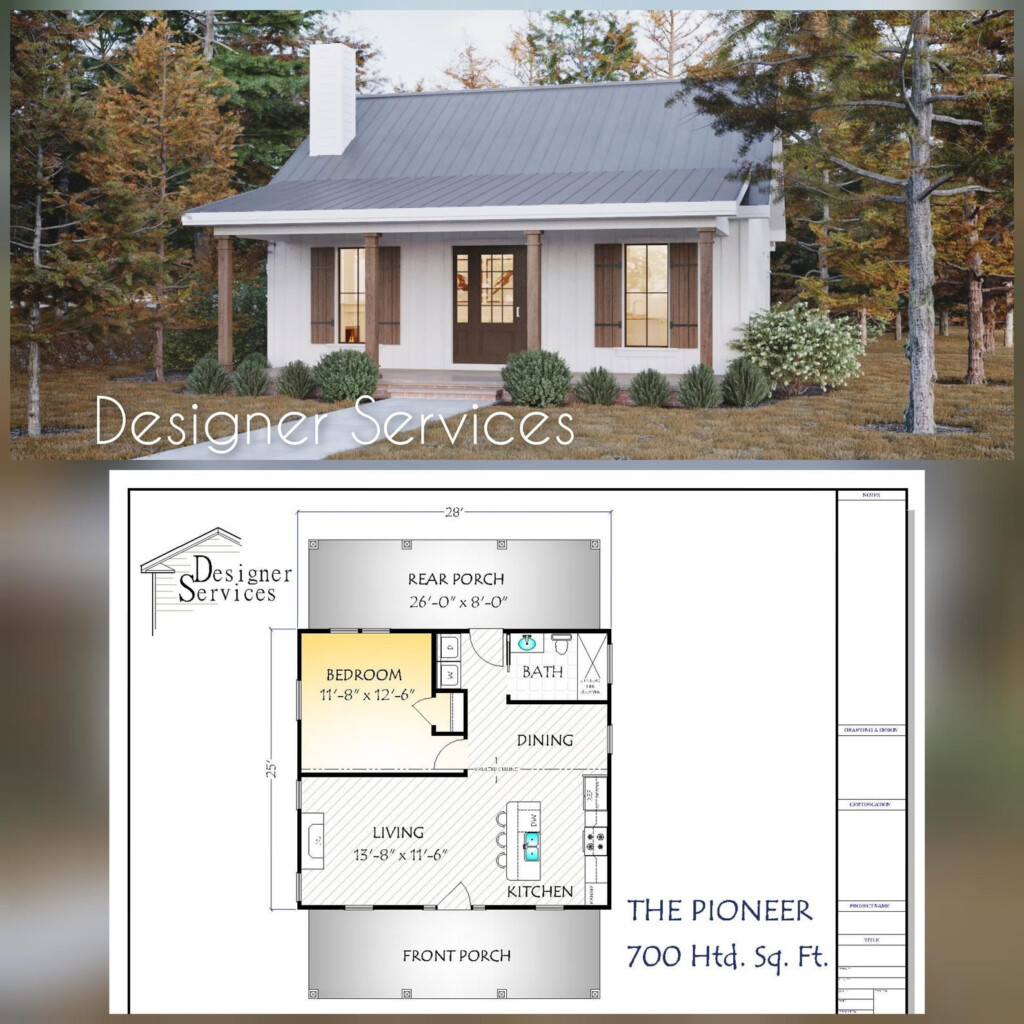 Pioneer Plan 700 Square Feet Etsy Building Plans House Cottage  - 700 SQ FT Tiny House Plans