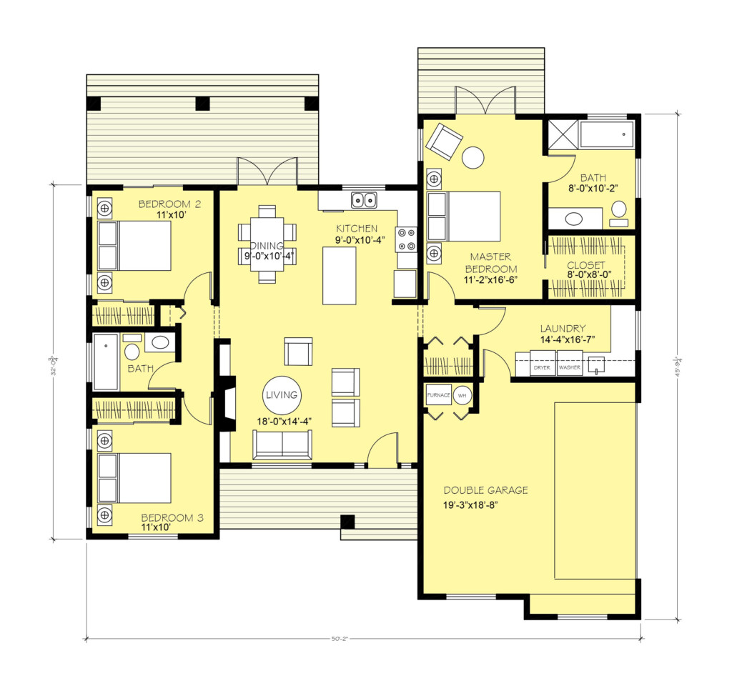 Ranch 3 Beds 2 Baths 1600 Sq Ft Plan 427 11 Houseplans Ranch  - Simple 1600 SQ FT House Plans