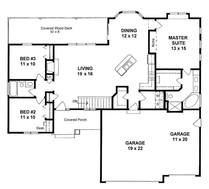 Ranch Home 3 Bedrms 2 Baths 1500 Sq Ft Plan 103 1148 - 1500 SQ FT Ranch House Plans 3 Bedrooms