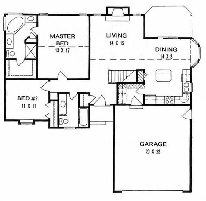 Ranch Home With 2 Bdrms 1200 Sq Ft House Plan 103 1099 TPC - 1200 SQ FT Ran H House Plans