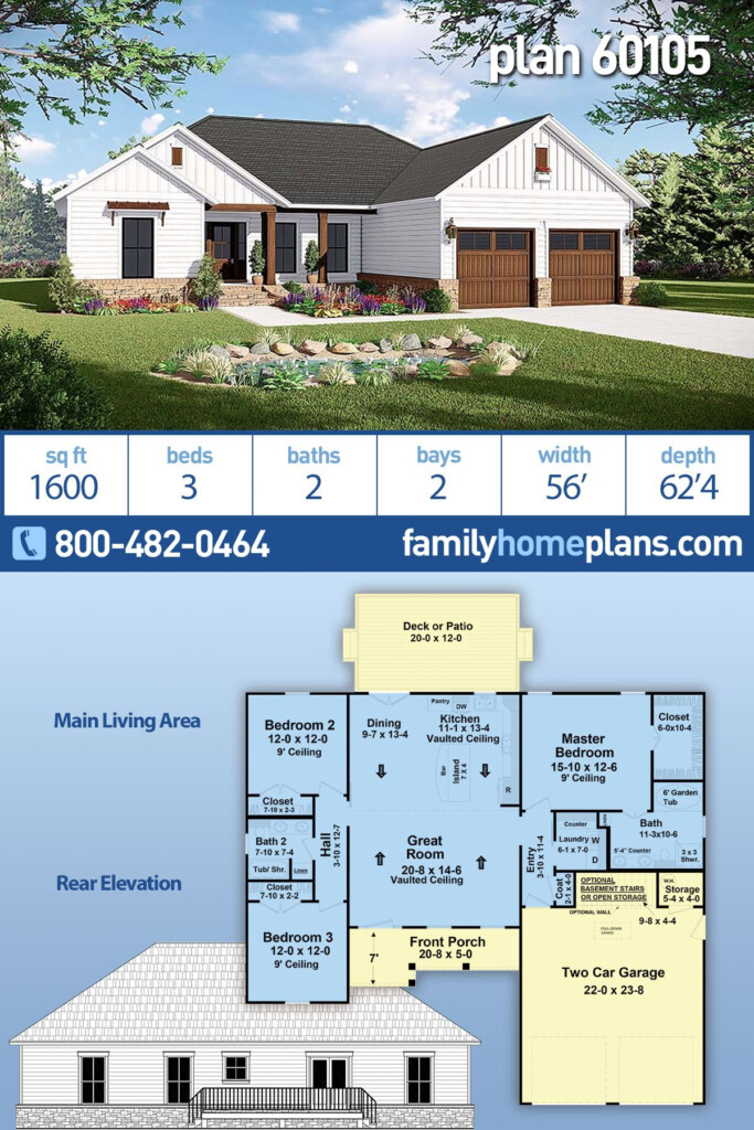 Ranch House Floor Plans 1600 Square Feet Viewfloor co - 1600 SQ FT 3 Bedroom House Plans