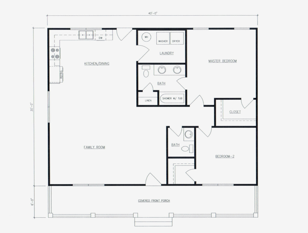 Simple 2 Bedroom 1 1 2 Bath Cabin 1200 Sq Ft Open Floor Plan With  - 1200 SQ FT House Plan 2 Bedroom