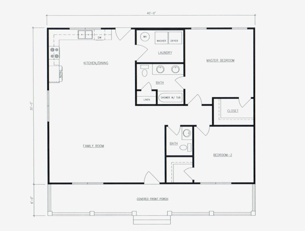 Simple 2 Bedroom 1 1 2 Bath Cabin 1200 Sq Ft Open Floor Plan With  - 1200 SQ FT House Plans With 2 Bedroom 2 Bath