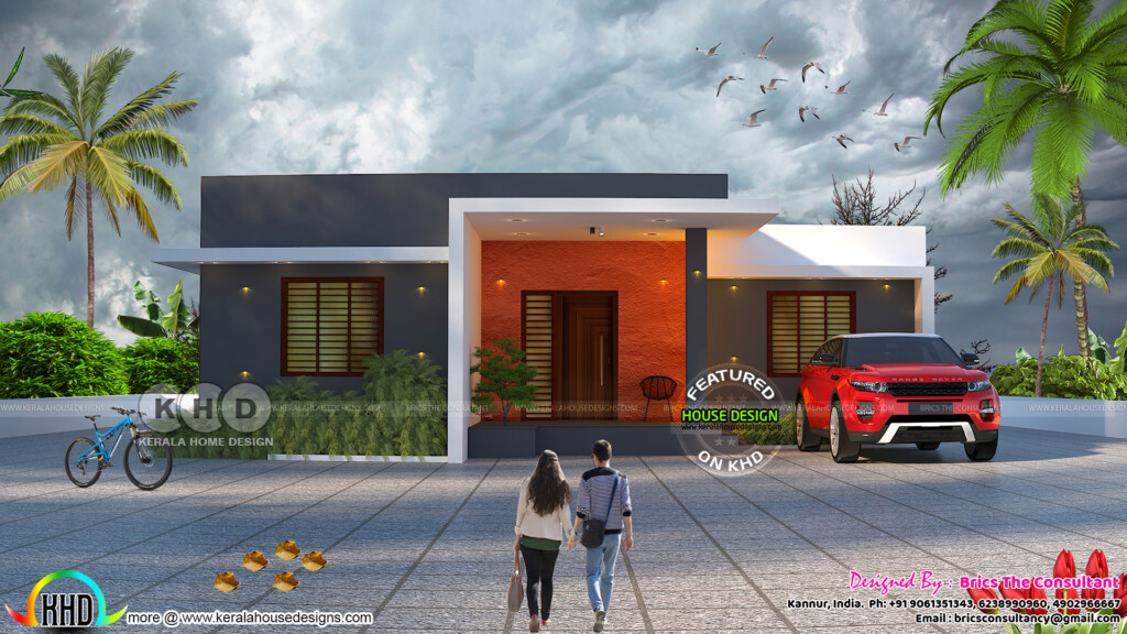 Simple Flat Roof Style House 420 Square Feet Kerala Home Design And  - House Plan 420 SQ FT