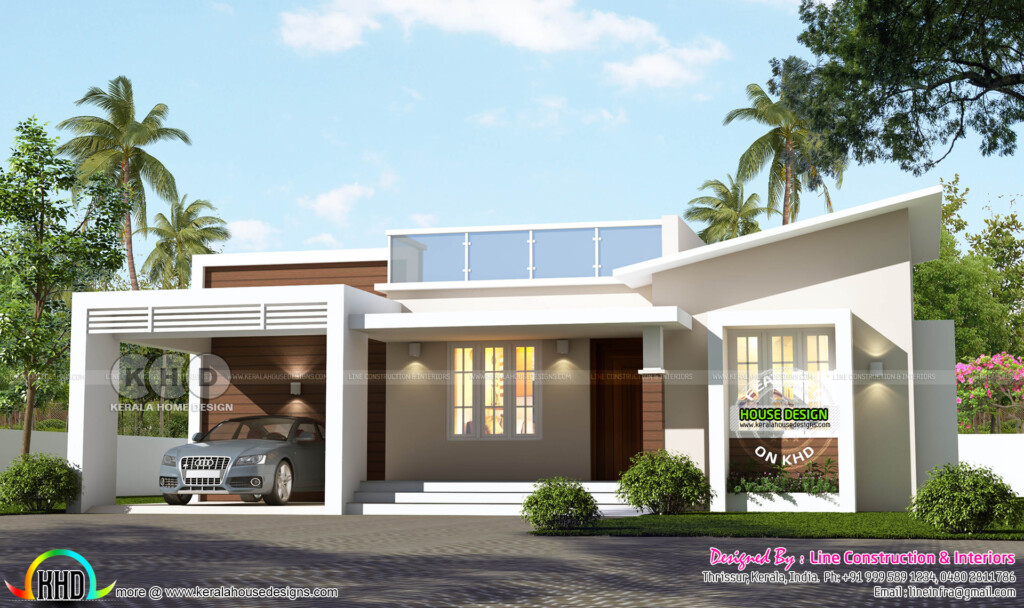 Single Floor 1150 Sq ft Slanting Roof Mix Home Kerala Home Design And  - 1150 SQ FT House Plans Indian Style