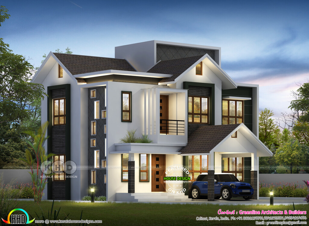 Small Double Storied 1500 Sq ft Modern 3 Bedroom Home Kerala Home  - 1500 SQ FT Small House Plans