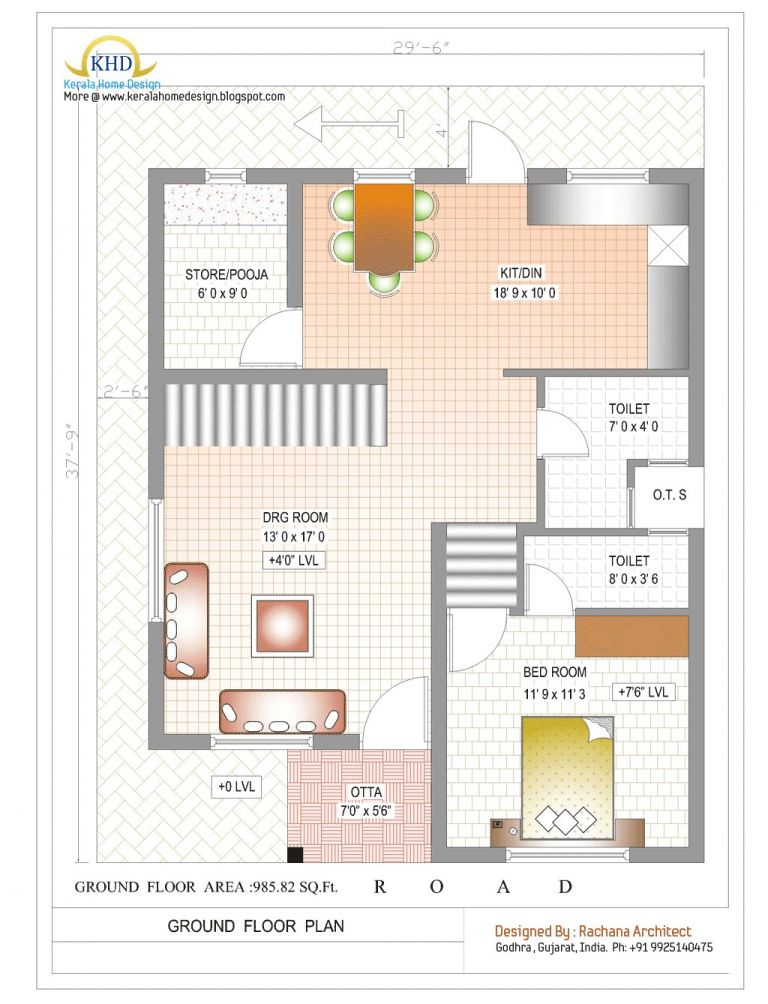 Small Duplex House Plans 800 Sq Ft Duplex House Plan And Elevation 1770  - 800 SQ FT Duplex House Plans