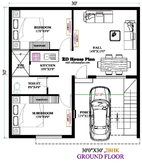 Small House Plans Under 900 Sq Ft - 900 SQ FT House Plans 3 Bedroom India