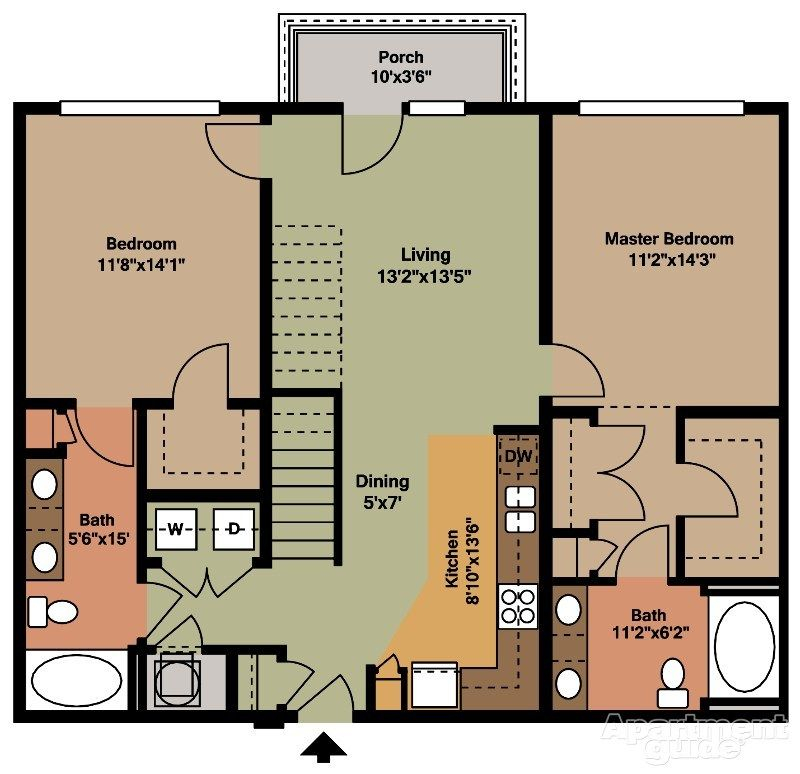 Split 2 Bedroom Floor Plans Printable Templates Free - 270 SQ FT Two Bedroom House Plans