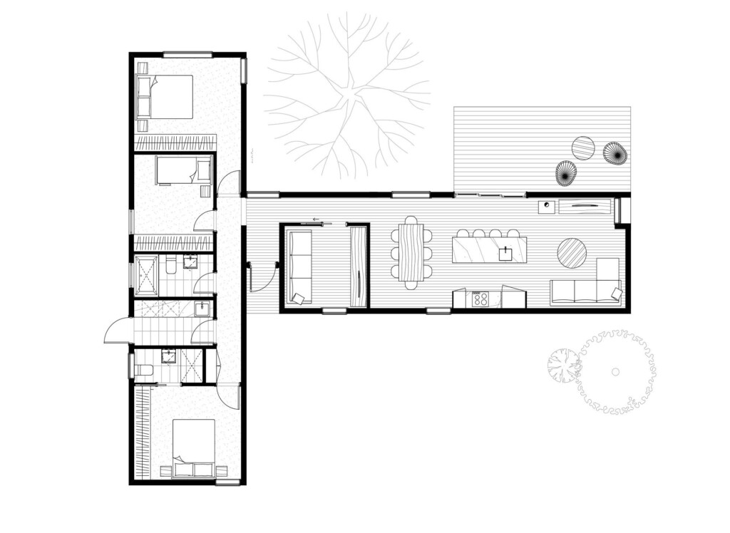 T Shaped House Plans Exploring The Unique Design Of This Home Style  - 1800 SQ FT T-Shaped House Plans