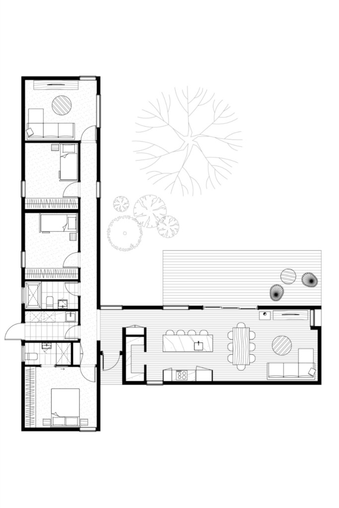 T Shaped House Plans Exploring The Unique Design Of This Home Style  - 1800 SQ FT T-Shaped House Plans