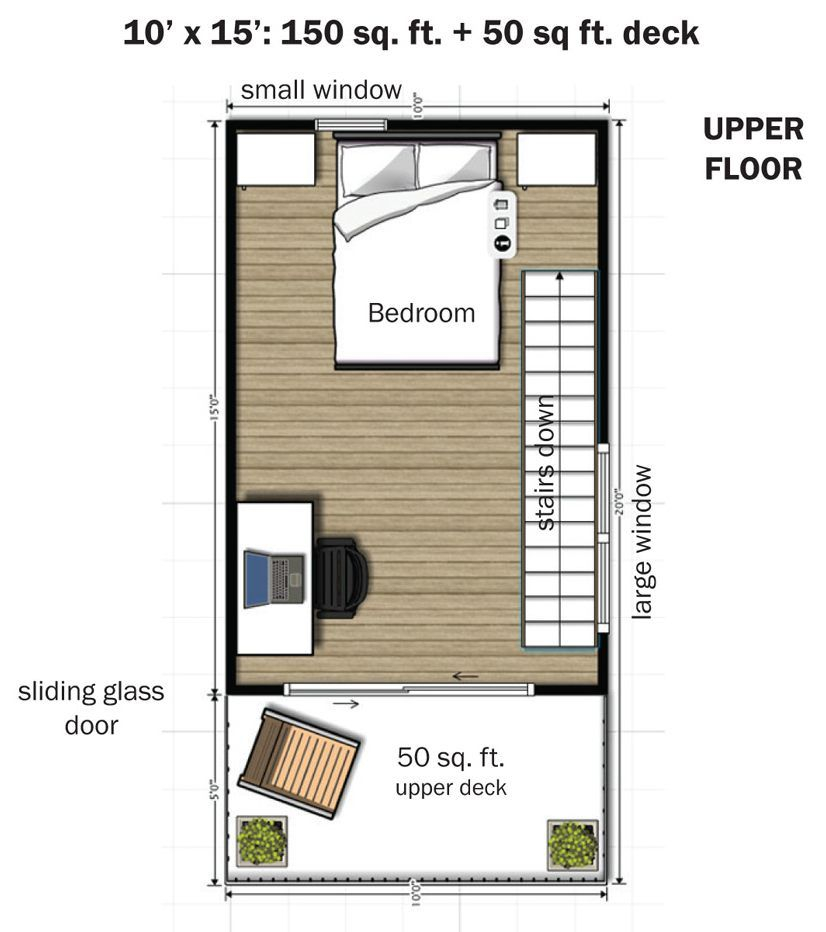 The Eagle 1 A 350 Sq Ft 2 Story Steel Framed Micro Home Tiny House  - 350 SQ FT House Plans 2 Floor