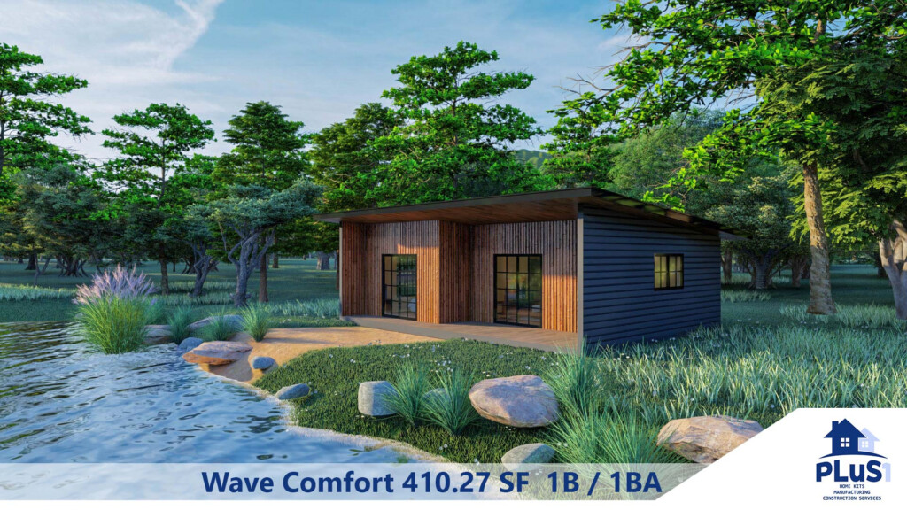 The Wave Comfort ADU 1 Bedroom 410 87 Sq Ft Tiny Home Steel Frame  - 410 SQ FT House Plan