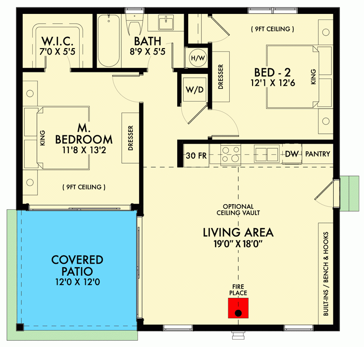 Traditional Style House Plan Beds Baths 880 Sq Ft Plan 54 OFF - 880 SQ FT House Plans