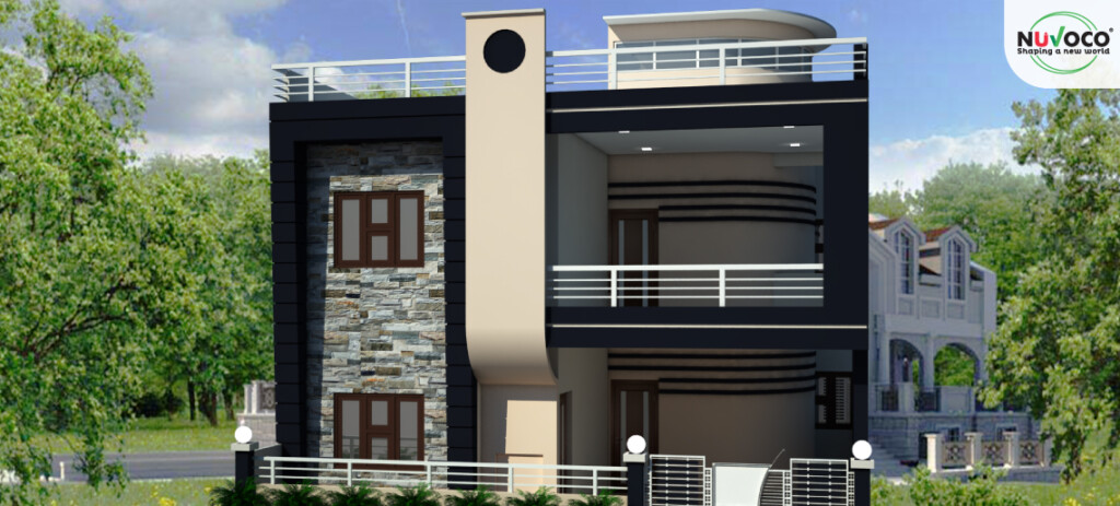 Two Storey Affordable House Plan In India 1350 Sqft Nuvo Nirmaan - 1350 SQ FT House Plan India