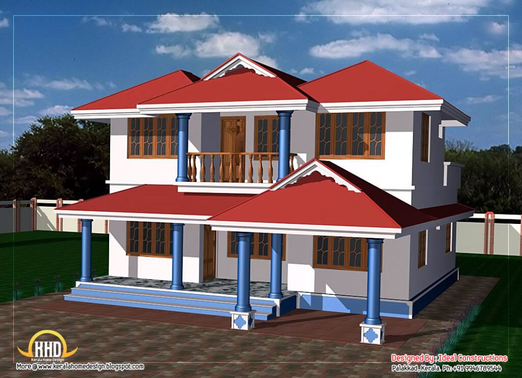 Two Story House Plan 1800 Sq Ft Indian House Plans - 1800 SQ FT Indian House Plans