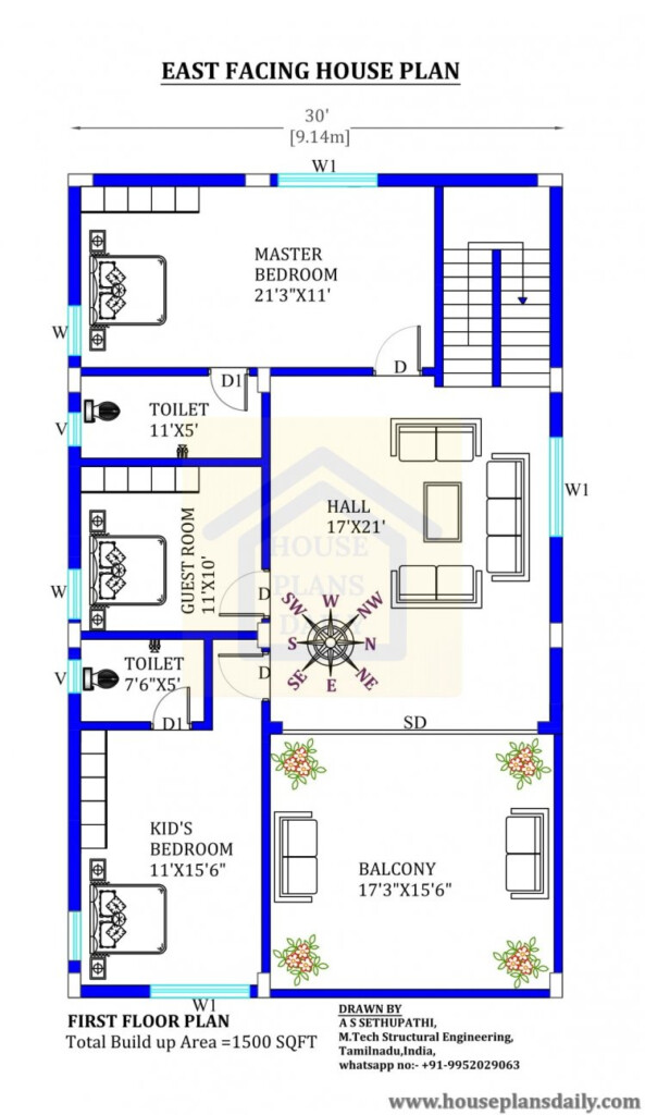 Vastu House Plans East Facing House Image To U - 700 SQ FT House Plans With Vastu East Facing