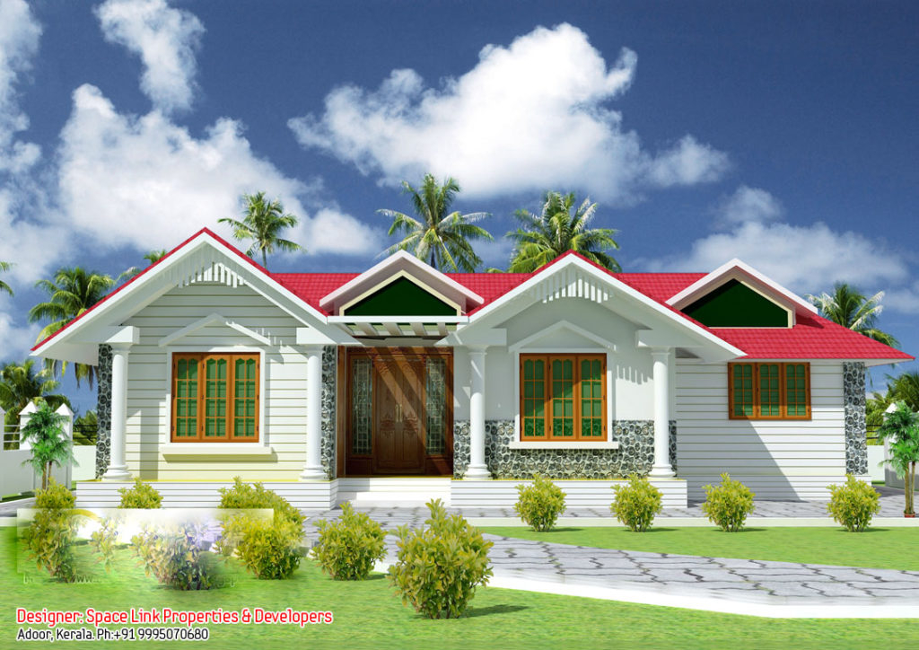 Villa Type 3 Bedroom Lovely Kerala Home Plan In 1070 SqFt With Free  - 3 Bedroom 1070 SQ FT House Plans